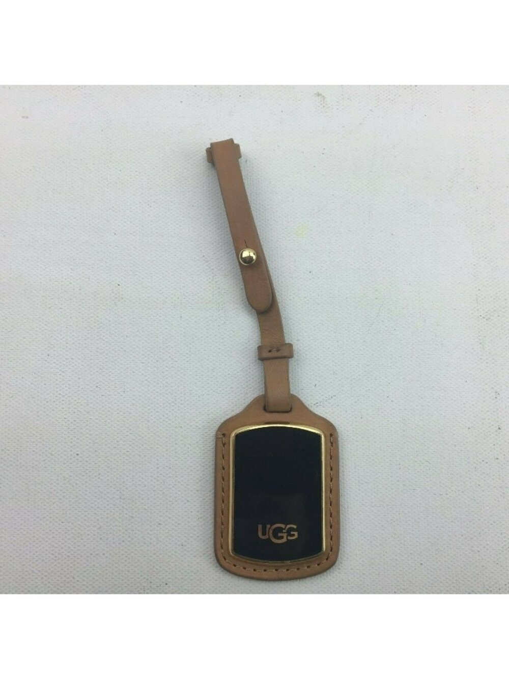 UGG Brown Black Leather Luggage Suitcase ID Tag Travel